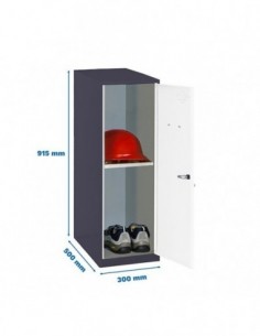 Armario Taquilla SIMON LOCKER Monobloque Mini + BAN. 915x300x500 mm AN/BL | Taquilla metálica SimonLocker para vestuarios y ofi 2