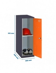 Armario Taquilla SIMON LOCKER Monobloque  Mini + BAN. 915x300x500 mm AN/NA | Taquilla metálica SimonLocker para vestuarios y ofi 2