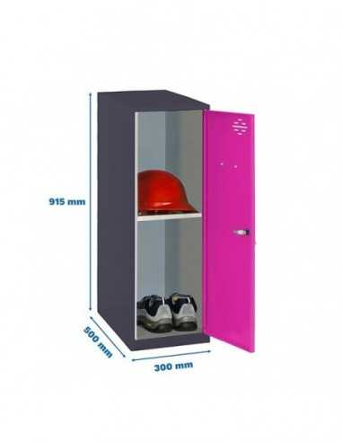 Armario Taquilla SIMON LOCKER Monobloque Mini + BAN. 915x300x500 mm AN/RO | Taquilla metálica SimonLocker para vestuarios y ofi