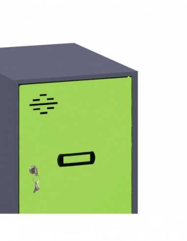 Armario Taquilla SIMON LOCKER Monobloque Mini + BAN. 915x300x500 mm AN/VE | Taquilla metálica SimonLocker para vestuarios y ofi