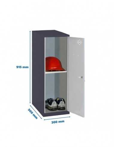 Armario Taquilla SIMON LOCKER Monobloque Mini + BAN. 915x300x500 mm AN/GR | Taquilla metálica SimonLocker para vestuarios y ofi
