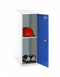 Armario Taquilla SIMON LOCKER Monobloque Mini + BAN. 915x300x500 mm BL/AZ | Taquilla metálica SimonLocker para vestuarios y ofi