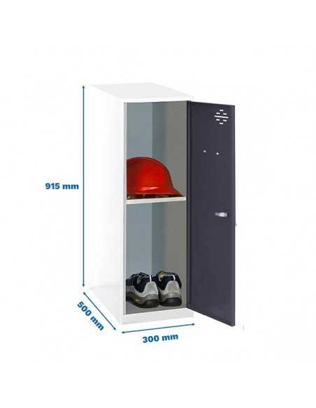 Armario Taquilla SIMON LOCKER Monobloque Mini + BAN. 915x300x500 mm BL/AN | Taquilla metálica SimonLocker para vestuarios y ofi