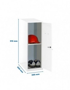 Armario Taquilla SIMON LOCKER Monobloque Mini + BAN. 915x300x500 mm BL/BL | Taquilla metálica SimonLocker para vestuarios y ofi 2