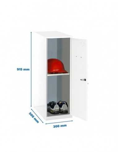 Armario Taquilla SIMON LOCKER Monobloque Mini + BAN. 915x300x500 mm BL/BL | Taquilla metálica SimonLocker para vestuarios y ofi