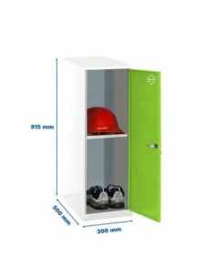 Armario Taquilla SIMON LOCKER Monobloque Mini + BAN. 915x300x500 mm BL/VE | Taquilla metálica SimonLocker para vestuarios y ofi 2