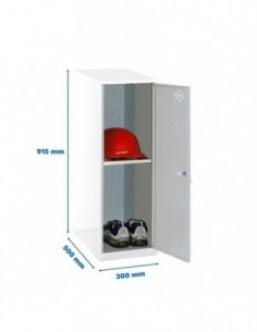 Armario Taquilla SIMON LOCKER Monobloque Mini + BAN. 915x300x500 mm BL/GR | Taquilla metálica SimonLocker para vestuarios y ofi 2
