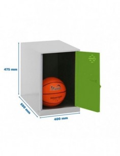Armario Taquilla SIMON LOCKER Monobloque  Mini 475x400x500 mm GR/VER | Taquilla metálica SimonLocker para vestuarios y oficinas 2