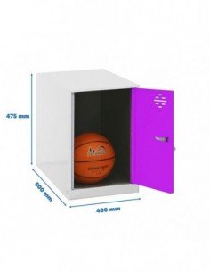 Armario Taquilla SIMON LOCKER Monobloque  Mini 475x400x500 mm BLA/ROS | Taquilla metálica SimonLocker para vestuarios y oficinas 2