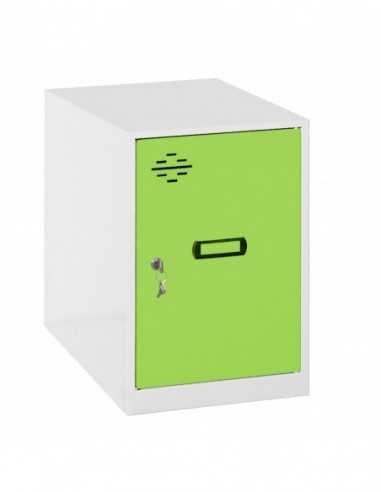 Armario Taquilla SIMON LOCKER Monobloque Mini 475x400x500 mm BLA/VER | Taquilla metálica SimonLocker para vestuarios y oficinas