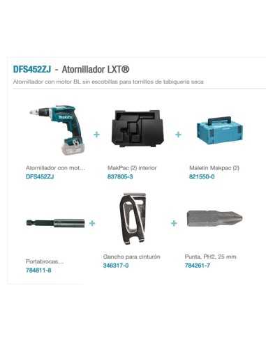 ATORNILLADOR BL 18V CON MAKPAC MAKITA