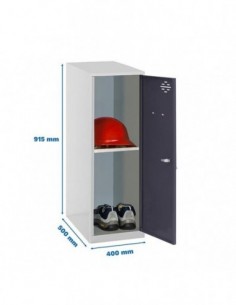 Armario Taquilla SIMON LOCKER Monobloque Mini + BAN. 915x400x500 mm GR/AN | Taquilla metálica SimonLocker para vestuarios y ofi 2