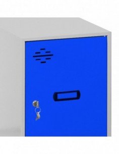 Armario Taquilla SIMON LOCKER Monobloque  Mini + BAN. 915x400x500 mm GR/AZ | Taquilla metálica SimonLocker para vestuarios y ofi 2