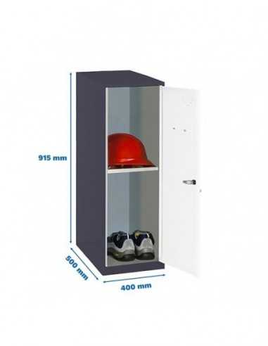 Armario Taquilla SIMON LOCKER Monobloque Mini + BAN. 915x400x500 mm AN/BL | Taquilla metálica SimonLocker para vestuarios y ofi