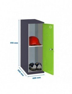 Armario Taquilla SIMON LOCKER Monobloque  Mini + BAN. 915x400x500 mm AN/VE | Taquilla metálica SimonLocker para vestuarios y ofi 2