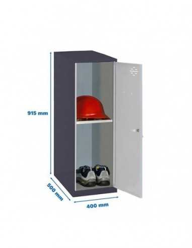 Armario Taquilla SIMON LOCKER Monobloque Mini + BAN. 915x400x500 mm AN/GR | Taquilla metálica SimonLocker para vestuarios y ofi