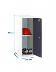 Armario Taquilla SIMON LOCKER Monobloque  Mini + BAN. 915x400x500 mm BL/AN | Taquilla metálica SimonLocker para vestuarios y ofi 2