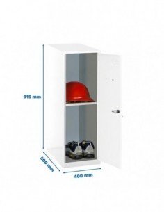 Armario Taquilla SIMON LOCKER Monobloque  Mini + BAN. 915x400x500 mm BL/BL | Taquilla metálica SimonLocker para vestuarios y ofi 2