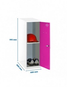 Armario Taquilla SIMON LOCKER Monobloque Mini + BAN. 915x400x500 mm BL/RO | Taquilla metálica SimonLocker para vestuarios y ofi 2