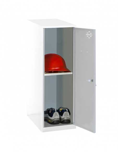 Armario Taquilla SIMON LOCKER Monobloque Mini + BAN. 915x400x500 mm BL/GR | Taquilla metálica SimonLocker para vestuarios y ofi