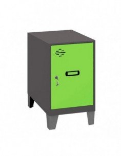 Armario Taquilla SIMON LOCKER Monobloque Mini 475x300x500 + pies Antracita/Verde | Taquilla metálica SimonLocker para vestuarios