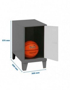 Armario Taquilla SIMON LOCKER Monobloque Mini 475x300x500 + pies Antracita/Blanco | Taquilla metálica SimonLocker para vestuario 2
