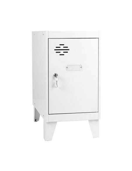 Armario Taquilla SIMON LOCKER Monobloque Mini 475x300x500 + pies Blanco/Blanco | Taquilla metálica SimonLocker para vestuarios y