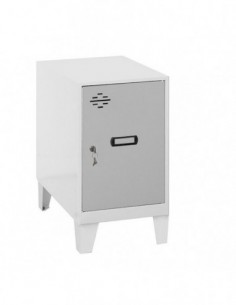Armario Taquilla SIMON LOCKER Monobloque Mini 475x300x500 + pies Blanco/Gris | Taquilla metálica SimonLocker para vestuarios y o