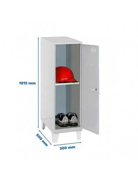 Armario Taquilla SIMON LOCKER Monobloque Mini + BAN. 915x300x500+PIES Gris | Taquilla metálica SimonLocker para vestuarios y ofi