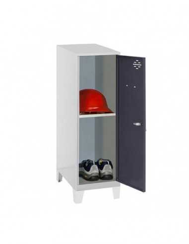 Armario Taquilla SIMON LOCKER Monobloque Mini + BAN. 915x300x500+PIES GR/AN | Taquilla metálica SimonLocker para vestuarios y of