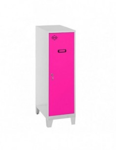 Armario Taquilla SIMON LOCKER Monobloque Mini + BAN. 915x300x500+PIES GR/RO | Taquilla metálica SimonLocker para vestuarios y of
