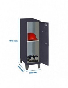 Armario Taquilla SIMON LOCKER Monobloque Mini + BAN. 915x300x500+PIES AN/AN | Taquilla metálica SimonLocker para vestuarios y of 2