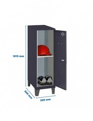 Armario Taquilla SIMON LOCKER Monobloque Mini + BAN. 915x300x500+PIES AN/AN | Taquilla metálica SimonLocker para vestuarios y of