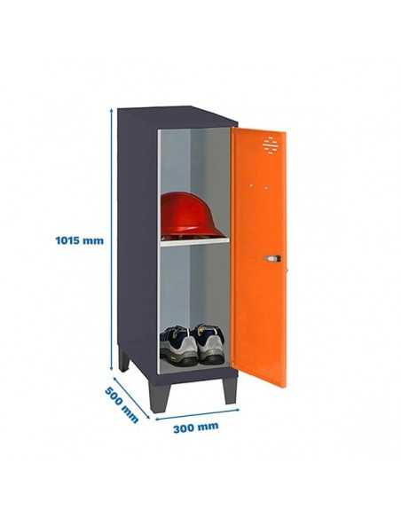 Armario Taquilla SIMON LOCKER Monobloque Mini + BAN. 915x300x500+PIES AN/NA | Taquilla metálica SimonLocker para vestuarios y of