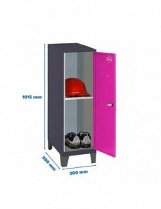 Armario Taquilla SIMON LOCKER Monobloque Mini + BAN. 915x300x500+PIES AN/RO | Taquilla metálica SimonLocker para vestuarios y of 2