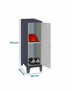Armario Taquilla SIMON LOCKER Monobloque Mini + BAN. 915x300x500+PIES AN/GR | Taquilla metálica SimonLocker para vestuarios y of 2