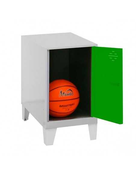 Armario Taquilla SIMON LOCKER Monobloque Mini 475x400x500+PIES GR/VER | Taquilla metálica SimonLocker para vestuarios y oficinas