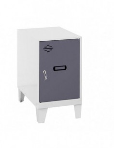 Armario Taquilla SIMON LOCKER Monobloque Mini 475x400x500+PIES BLA/ANT | Taquilla metálica SimonLocker para vestuarios y oficina 2