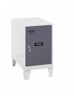 Armario Taquilla SIMON LOCKER Monobloque Mini 475x400x500+PIES BLA/ANT | Taquilla metálica SimonLocker para vestuarios y oficina 2