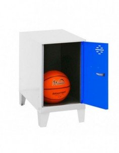 Armario Taquilla SIMON LOCKER Monobloque Mini 475x400x500+PIES BLA/AZU | Taquilla metálica SimonLocker para vestuarios y oficina