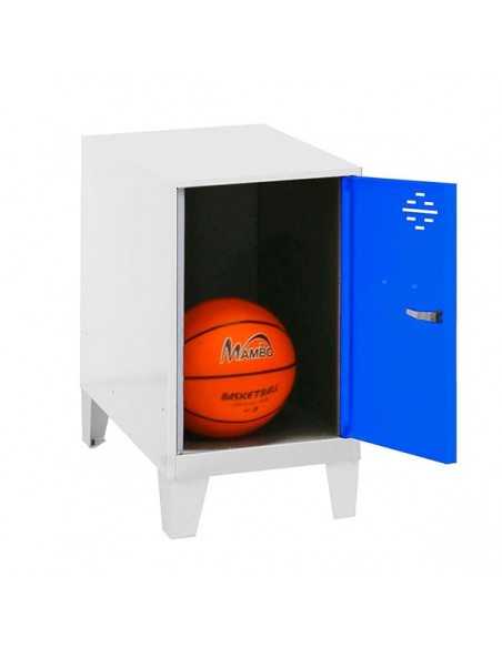 Armario Taquilla SIMON LOCKER Monobloque Mini 475x400x500+PIES BLA/AZU | Taquilla metálica SimonLocker para vestuarios y oficina
