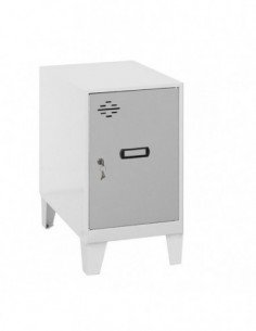 Armario Taquilla SIMON LOCKER Monobloque Mini 475x400x500+PIES BLA/GR | Taquilla metálica SimonLocker para vestuarios y oficinas 2