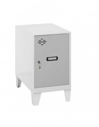 Armario Taquilla SIMON LOCKER Monobloque Mini 475x400x500+PIES BLA/GR | Taquilla metálica SimonLocker para vestuarios y oficinas