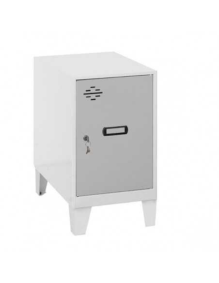 Armario Taquilla SIMON LOCKER Monobloque Mini 475x400x500+PIES BLA/GR | Taquilla metálica SimonLocker para vestuarios y oficinas