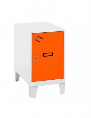 Armario Taquilla SIMON LOCKER Monobloque Mini 475x400x500+PIES BLA/NAR | Taquilla metálica SimonLocker para vestuarios y oficina