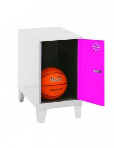 Armario Taquilla SIMON LOCKER Monobloque Mini 475x400x500+PIES BLA/ROS | Taquilla metálica SimonLocker para vestuarios y oficina