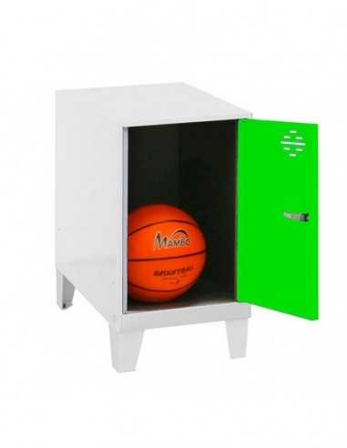 Armario Taquilla SIMON LOCKER Monobloque Mini 475x400x500+PIES BLA/VER | Taquilla metálica SimonLocker para vestuarios y oficina