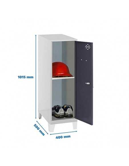 Armario Taquilla SIMON LOCKER Monobloque Mini + BAN. 915x400x500+PIES GR/AN | Taquilla metálica SimonLocker para vestuarios y of