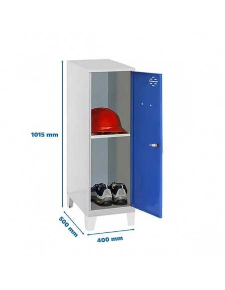 Armario Taquilla SIMON LOCKER Monobloque Mini + BAN. 915x400x500+PIES GR/AZ | Taquilla metálica SimonLocker para vestuarios y of