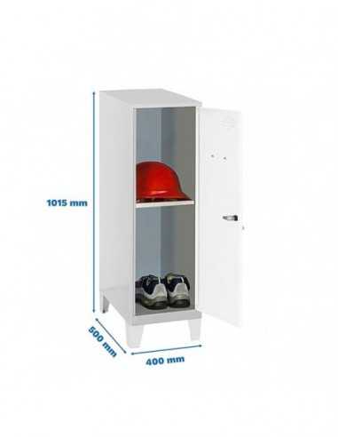 Armario Taquilla SIMON LOCKER Monobloque Mini + BAN. 915x400x500+PIES GR/BL | Taquilla metálica SimonLocker para vestuarios y of